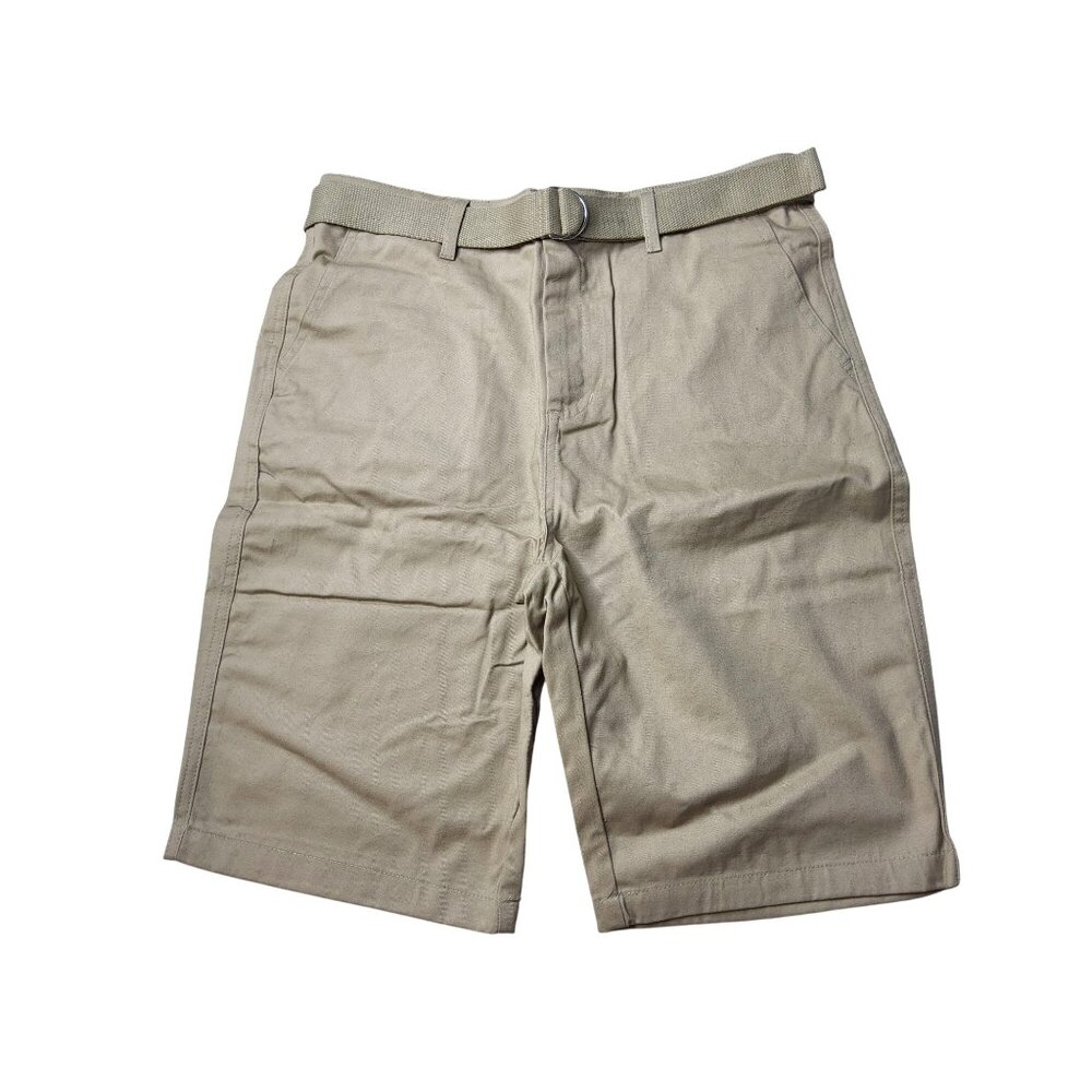 New Wicked Stitch Mens Belted Khaki Chino Shorts
